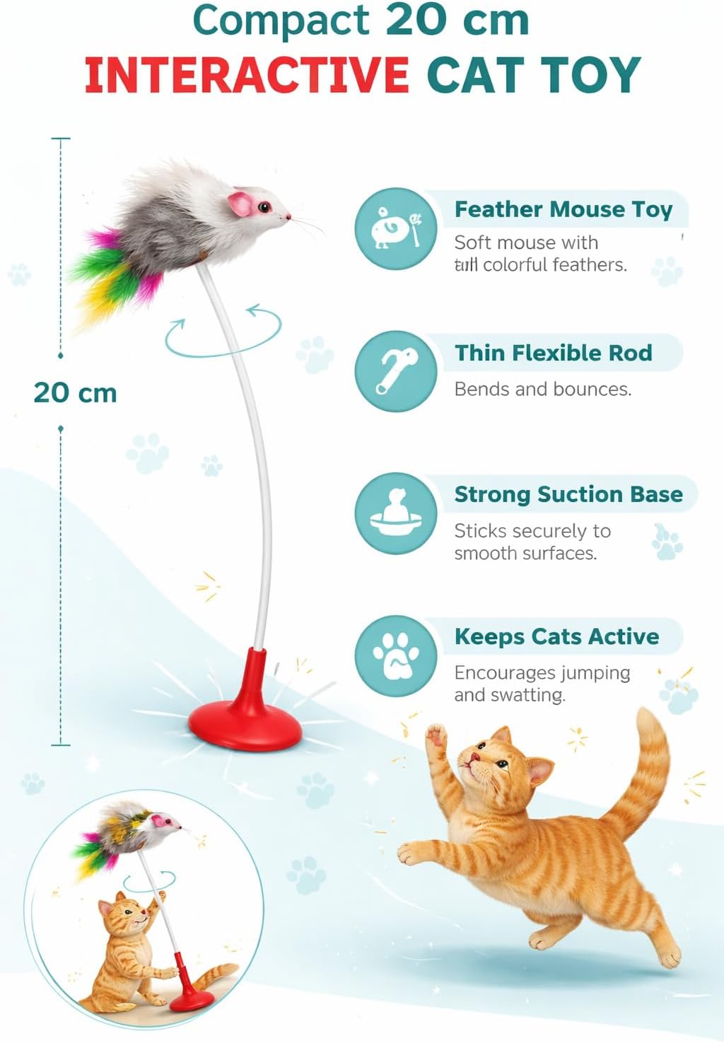BlueToy Eğlenceli Kedi Oyuncağı