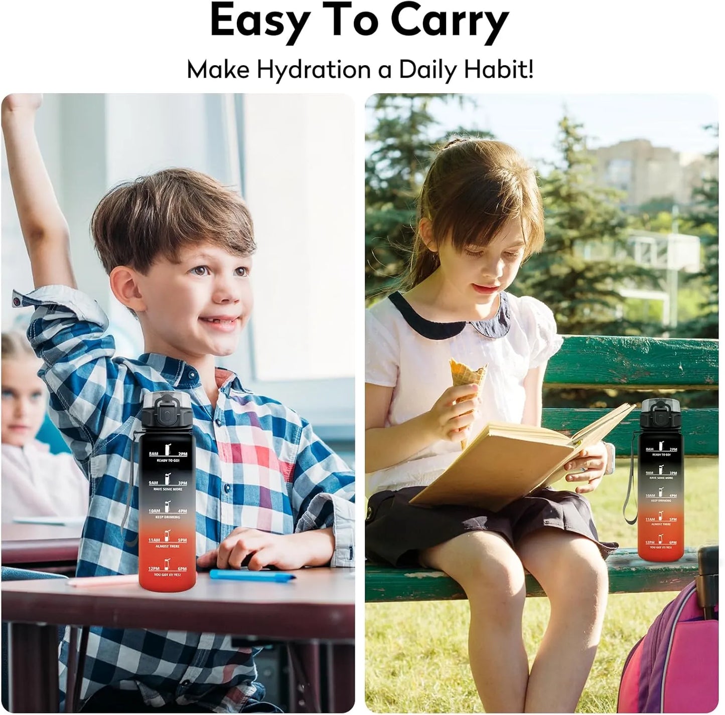 BlueToy Motivational Water Bottle – Stay Hydrated